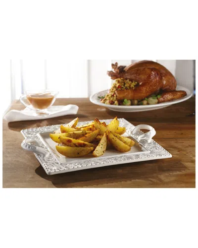 AMERICAN ATELIER AMERICAN ATELIER BIANCA LEAF 15.25IN SQUARE PLATTER