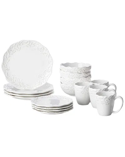 American Atelier Bianca Mistletoe 16pc Dinnerware Set