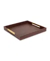 American Atelier Brown Tray With Gold-tone Handles Tray In Brown