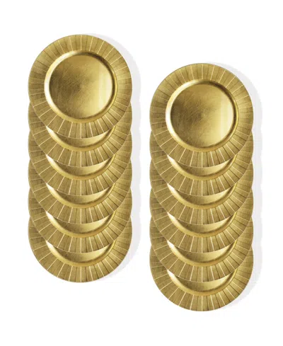 American Atelier Burst Charger Plate 12 Piece Dinnerware Set, Service For 12 In Gold