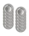 American Atelier Burst Charger Plate 12 Piece Dinnerware Set, Service For 12 In Silver