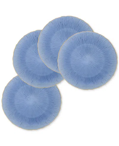 American Atelier Centro Blue Glass Charger Plates, Set Of 4