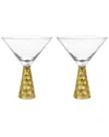 American Atelier Daphne Set Of 2 Martini Glasses In Gold