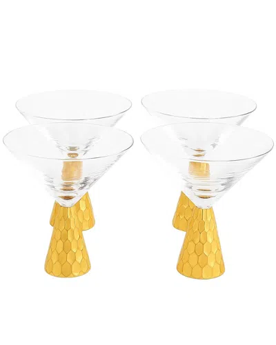 American Atelier Daphne Set Of 4 Martini Glasses In Yellow