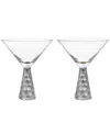 AMERICAN ATELIER DAPHNE SILVER MARTINI GLASSES, SET OF 2