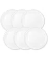 American Atelier Elite Gold Glass Charger Plates, Set Of 6 In White