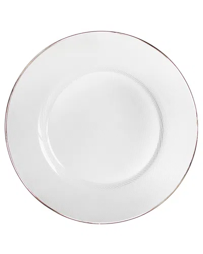 American Atelier Glass Charger Plate With Rim Detail