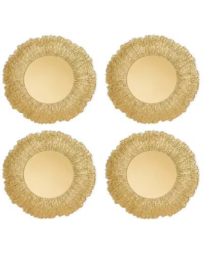 American Atelier Helia Plated Set Of 4 Charger Plates In Gold