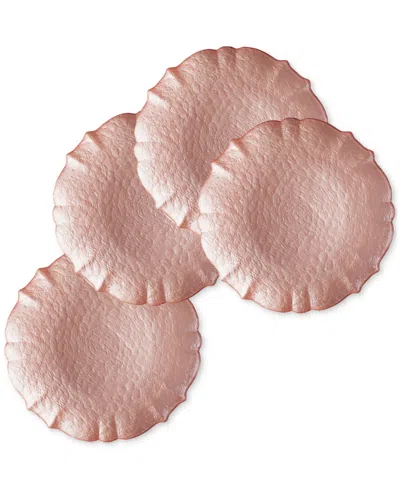 American Atelier Ice Queen Blush Charger Plates, Set Of 4 In Pink