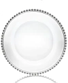 American Atelier Jay Import  Glass Silver Beaded Charger Plate