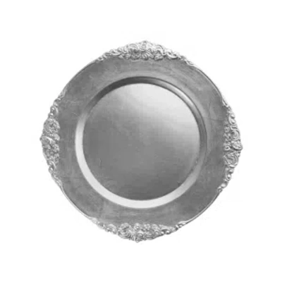American Atelier Silver Set Of 4 13in Leaf Chargers