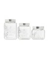 American Atelier La Maison Hammered Glass Canisters Set, 3 Piece In Clear