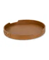 American Atelier Light Brown Round Tray In Brown