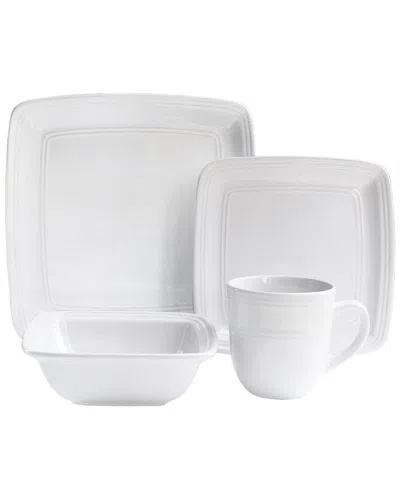 American Atelier Madelyn Square 16pc Dinner Set In White