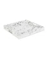 American Atelier Marble With Gold-tone Stainless Steel Handles Tray In White