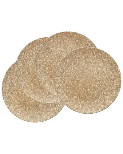 American Atelier Phoenix Plated Set Of 4 Charger Plates In Neutral