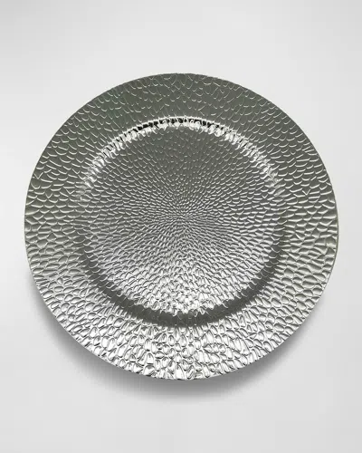 American Atelier Raindrops Electroplated Charger Plates, Set Of 4 In Silver