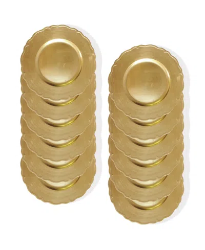 American Atelier Regency Charger Plate 12 Piece Dinnerware Set, Service For 12 In Gold