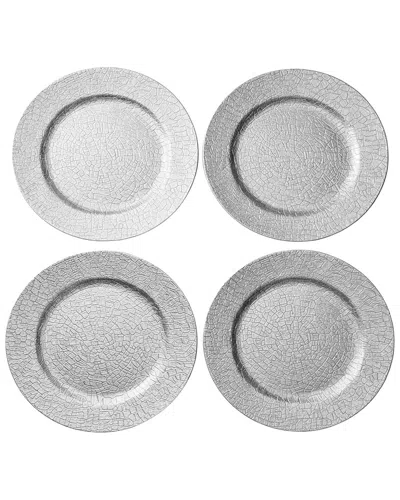 American Atelier Rhiannon Plated Set Of 4 Charger Plates In Gray