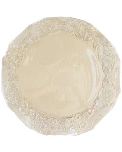 American Atelier Roberta Iris Luster Pearl Charger Plate In Neutral