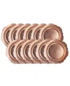 American Atelier Scallop Charger Plate 12 Piece Dinnerware Set, Service For 12 In Pink
