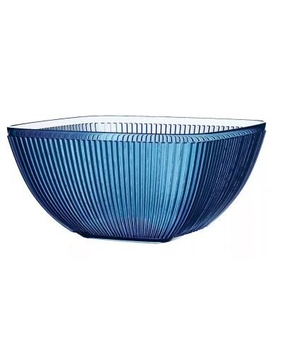 American Atelier Serving Bowl, Ribbed In Blue