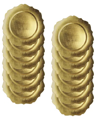 American Atelier Set Of 12 Scallop Charger Plates