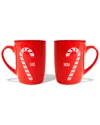 American Atelier Set Of 2 Candy Cane Mom & Dad Mugs