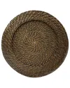 American Atelier Set Of 4 Brown Rattan Round Chargers In Brown