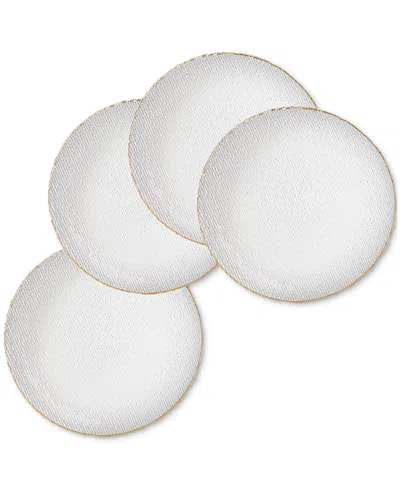 American Atelier Shine Silver Charger Plate 13", Set Of 4 In White