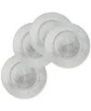 American Atelier Silver Antiqued Glass Charger Plates, Set Of 4 In Silver