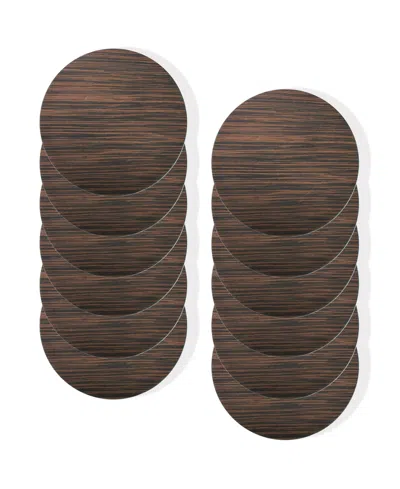 American Atelier Square Charger Plate 12 Piece Dinnerware Set, Service For 12 In Brown