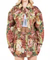 American Bazi Autumn Jacquard Crop Jacket In Multi In Multi