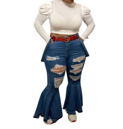 American Bazi Flare Overalls In Blue