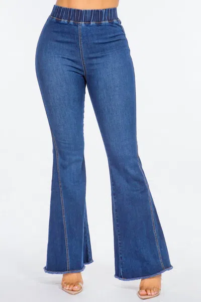 American Bazi High Waist Curvy Flare Jeans In Dark Blue