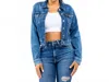 American Bazi Women's Slim Fitting Denim Jacket In Blue In Blue