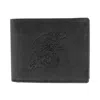 American Bison Men's Leather Eagle Embossed Bifold Wallet In Black