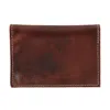 American Bison Men's Oil Pull Up Leather Card Case In Brown
