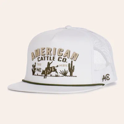 American Cattle Co. White 8 Seconds Rope Mesh Cap