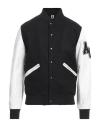 American College Man Jacket Black Size L Wool, Cowhide