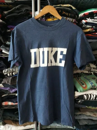 Pre-owned American College X Vintage 80s-90s Duke T-shirt In Navy