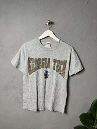 Pre-owned American College X Vintage 90's Georgia Tech Amazing College Tee In Grey