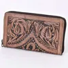 American Darling Tanya Tooled Leather Zip Wallet In Brown In Brown