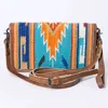 American Darling Woman's Crossbody Wallet Bag In Brown Multi In Brown