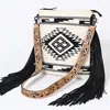 American Darling Women's Antique Messenger Bag In White/black In Black