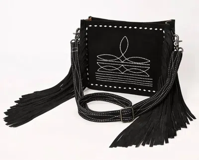 American Darling Women's Boot Stitch Crossbody Bag In Black