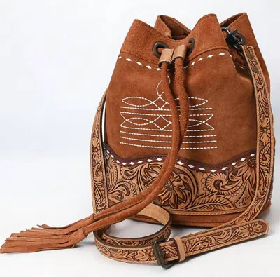 American Darling Women's Bucket Bag In Tan In Purple