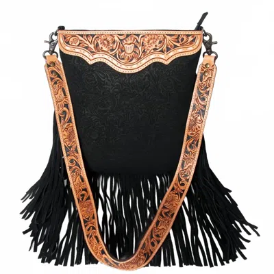 American Darling Women's Cowhide Genuine Leather Messenger Bags In Black