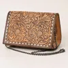 American Darling Women's Floral Tooled Triangle Bag In Brown