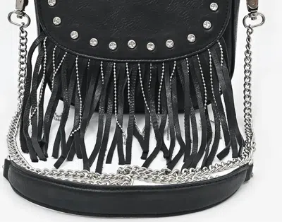 American Darling Women's Fringe Crossbody Western Bag In Black